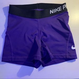 purple nike pro spandex shorts